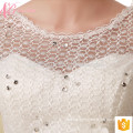 Cap sleeve lace applique cheap puffy ball gown floor length plus size wedding dress